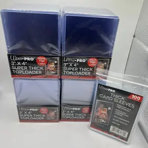 Ultra Pro 3X4 75pt Point Toploaders 4 Packs of 25 and 100 Thick Sleeves