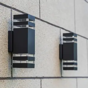 Modern Indoor Wall Lights, Durable Plastic Body with Glass Semi-Transparent Shade, Up and Down Lighting Decorative Lamps, Home Decor Light