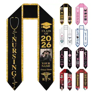 BARLEY ONE Click "Shop Chat", Send Photo, Custom Graduation Shawls Class of 2026 Personalized Photo & Name Graduation Shawl,Customized Congratulations Stole for Elementary Middle School High School College Graduates, Graduation Ceremony Gift Keepsake