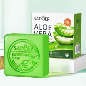 Aloe Vera Essential Oil Soap, Moisturizing Natural Cleansing Soap Bar, Deep Cleansing Facial Soap, Facial Skin Care Product for Women & Men