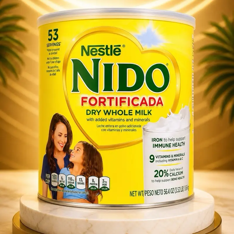 Nestle Nido Fortificada Dry Whole Milk Powder 56.4 ounces with 9 Vitamins & Minerals for Immune Health Support