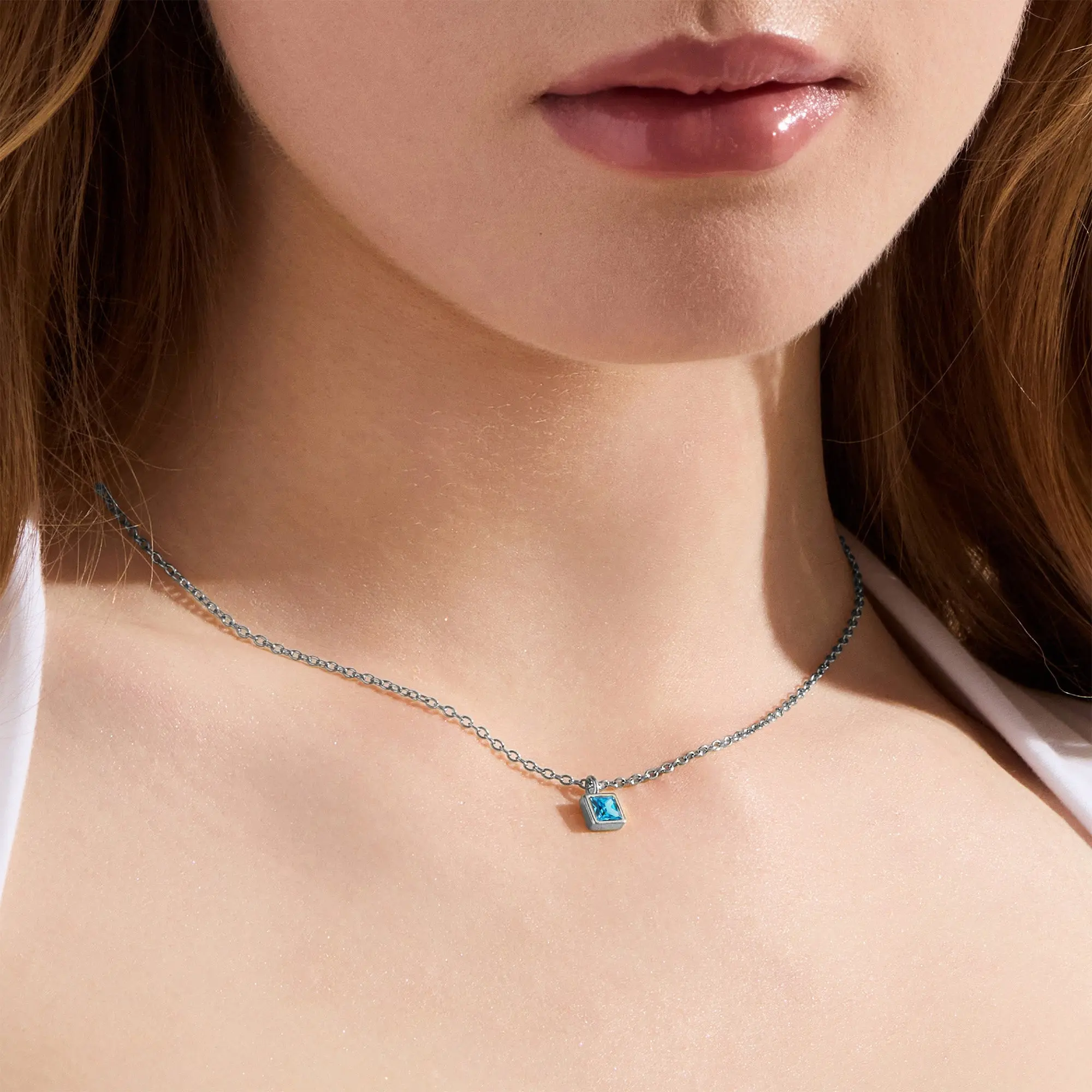 EVRY JEWELS Gold or Silver Plated Women's Hypoallergenic Faye Birthstone Necklace EVRY JEWELS Gold or Silver Plated Women's Hypoallergenic Faye Birthstone Necklace
