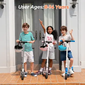 【Kids' Gifts】Electric Scooter for Kids, 12 MPH Speed, with Music, 5-9 Miles Range, 200W Motor,  Disc Brakes, UL Lithium Battery,  6.5-Inch Solid Tires Foldable Electric Scooter for Ages 6-14