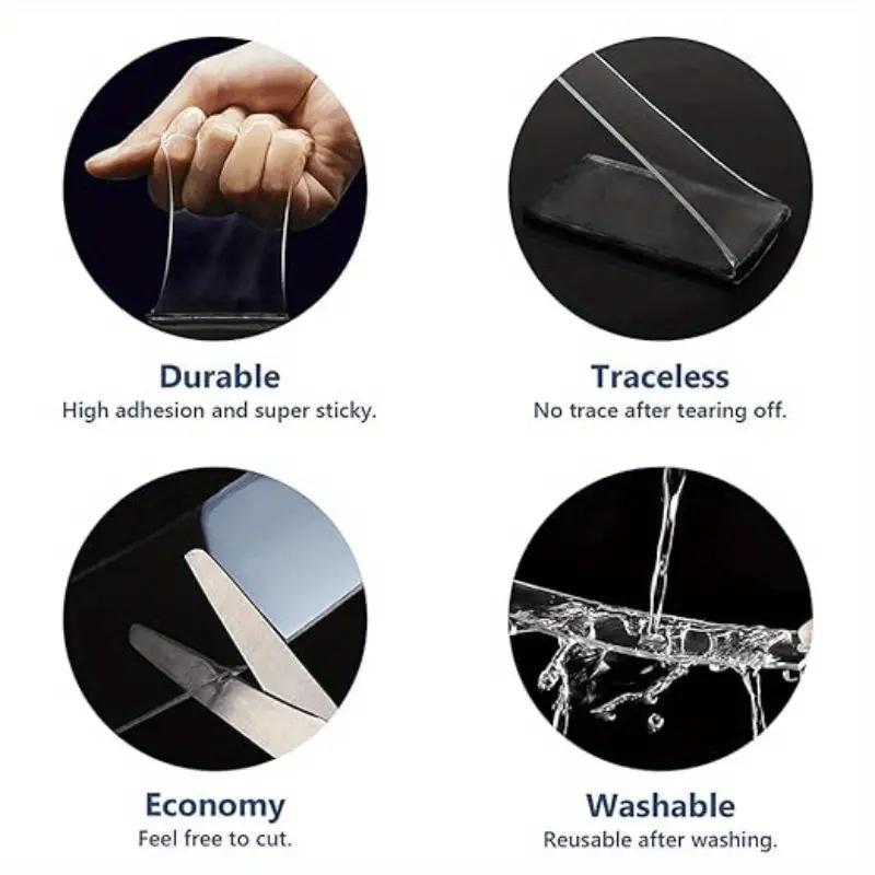 3PC Double Sided Nano Tape (30 Feet), Strong Adhesive Multi-Purpose Tape, Washable Reusable Transparent Durable Tape for Transparent Posters, Pictures, Home and Office Picture Hanging Strips 3PC Double Sided Nano Tape (30 Feet), Strong Adhesive Multi-Purpose Tape, Washable Reusable Transparent Durable Tape for Transparent Posters, Pictures, Home and Office Picture Hanging Strips