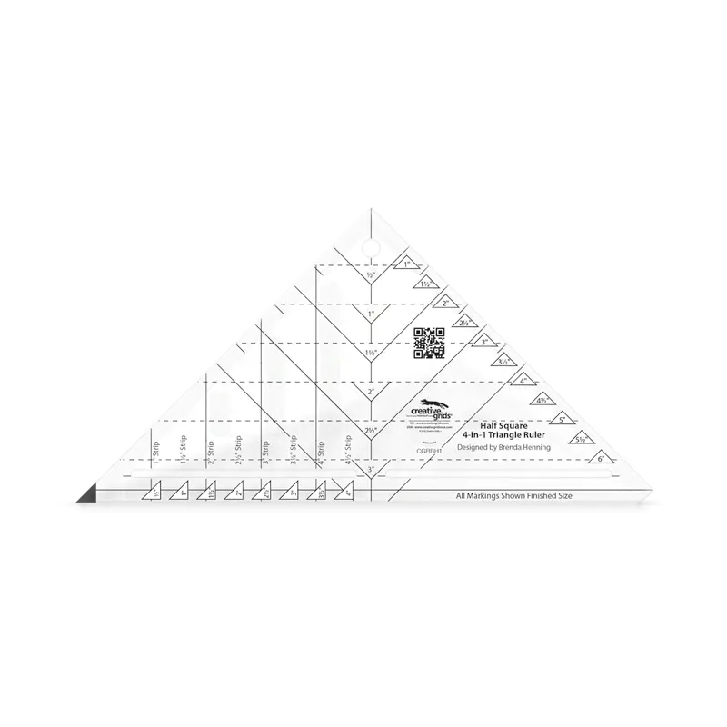 Creative Grids Half-Square 4-in-1 Triangle Ruler CGRBH1
