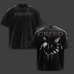 Hands & Sand Washed T-Shirt, Creed Music Band Washed Tee, Rock Band Double Printed Washed Hoodie, Gift For Band Fan Crewneck Casual Cotton Fabric Menswear