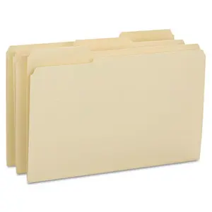 Smead 15434 Legal-Size Manila File Folder, 1/3 Cut Tabs, 14PT Stock, 3/4" Expansion, Reinforced Tabs, Reducing Tearing