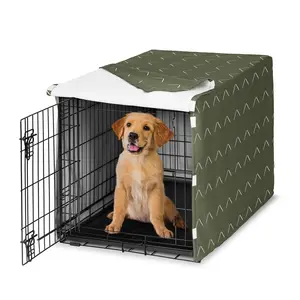 Sweet Jojo Designs 36in. Medium Dog Crate Cover (Hunter Green Boho Arrow) Pet Cage, Kennel Covers (White, Bohemian, Tribal, Southwest, Chevron, Geometric, Herringbone, Woodland)