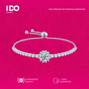 [Live Sale] B07 Platinum Coating Moissanite Aster Bracelet I DO Jewelry Women Accessories Elegant Beautiful Luxury Adjustable Beautiful and Luxurious No Fade No Rust with 1 Year Guarantee Passed Diamond Selector