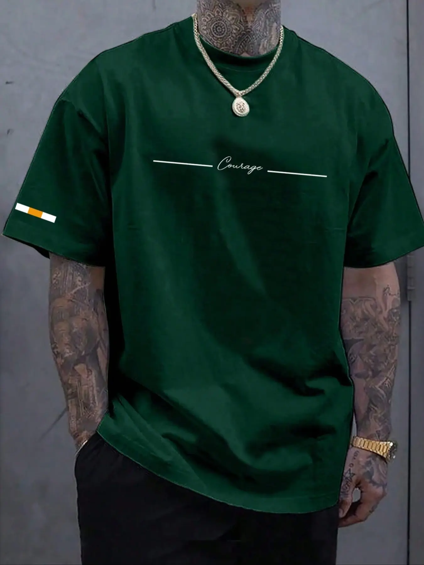 Men's Casual Regular Fit Simple Line Print T-Shirt, Fashion Summer Short Sleeve Top, Letter Printed Tee for Daily Wear
