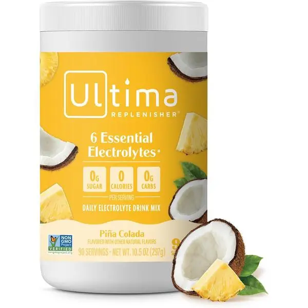 Ultima Replenisher Daily Electrolyte Powder Drink Mix, 90-Serving Canister | Zero Sugar Pina Colada Hydration Powder with 6 Electrolytes & Minerals - Sugar Free, Plant-Based & Keto Friendly