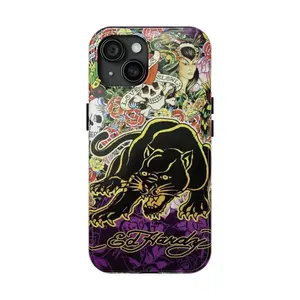 Ed Hardy Collage Tiger Glossy , Tough 2-piece Phone Case, 11,12,13,14,15,16