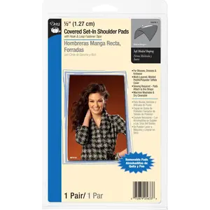 1/2" Covered Set-In Shoulder Pads with Fastener Tape, Black