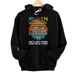 Vintage Sloth Running Team We'll Get There Funny Sloth Hoodie, Sweatshirt, T-Shirt