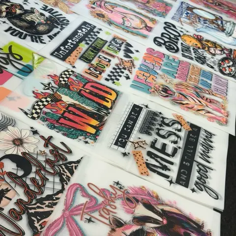 DTF Transfers Pack - 14 DTF Prints Total, 4 Table Transfers + 1 Gang Sheet, Heat-Press Ready Transfer Sheets for Shirts, Works on Any Color or Fabric, Bundle for Crafts & Custom Apparel