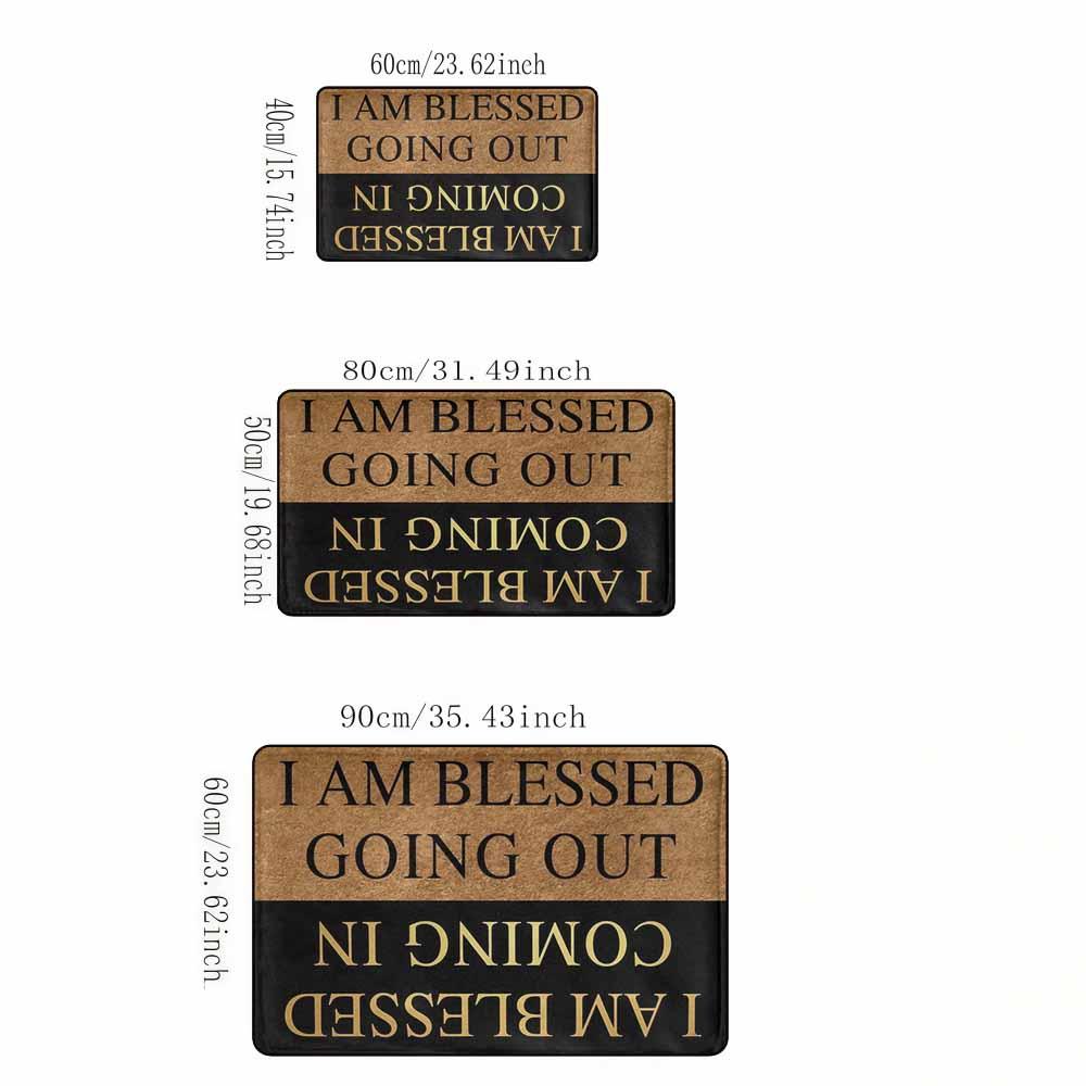 Blessed Doormat I Am Blessed Going Out Coming In Print Durable NonSlip Easy Clean Welcome Home Housewarming Gift Apartment Decor Entryway Accent Patio Accessory Front Door Mat