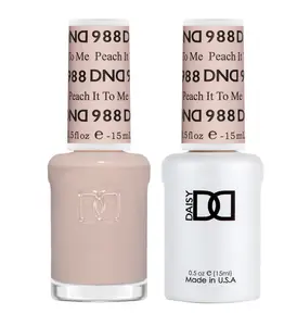 DND Gel & Lacquer #988 Peach It To Me Nail Art Duo Set with Gel Polish for UV Lamp & Regular Polish for No UV Lamp Needed Nail Care Manicure Cosmetic