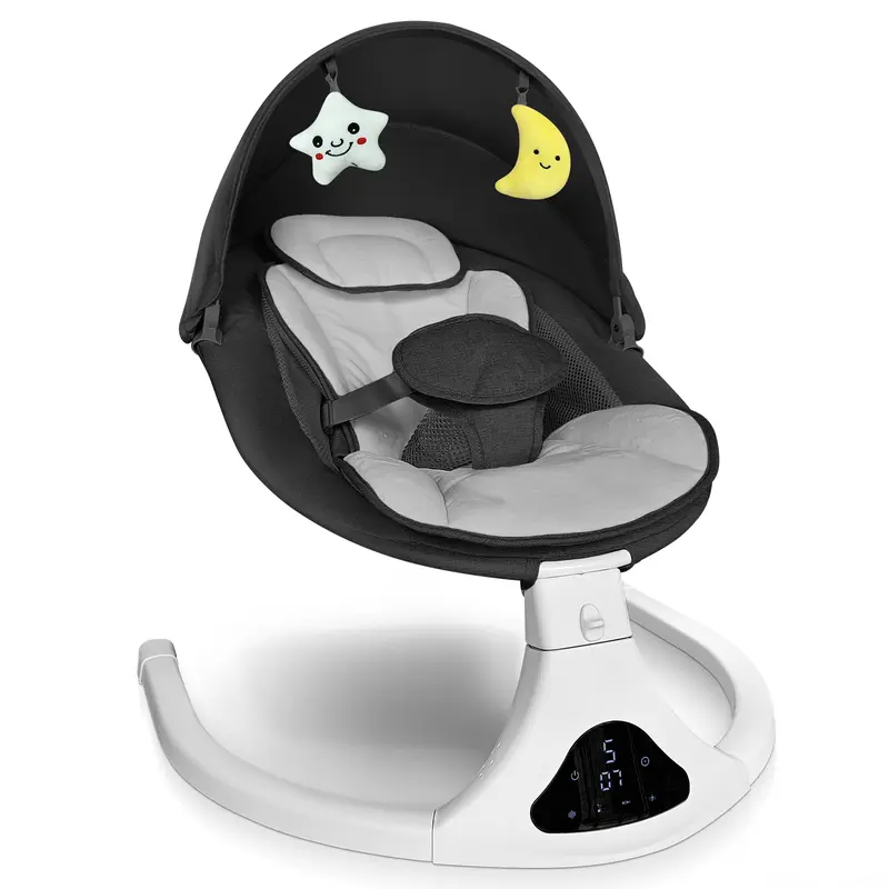thumbnail image 2 of Infant Baby Swing With Bluetooth, 5 Speeds, 12 Lullabies, Portable Gray Rocker By Ixdregan 2 of 6