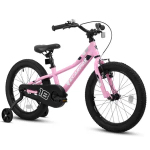 A18117 Kids' Bike 18 Inch Wheels, 1-Speed Boys Girls Child Bicycles For 3-5Years, With Removable Training Wheels Baby Toys, Front V Brake, Rear Holding Brake