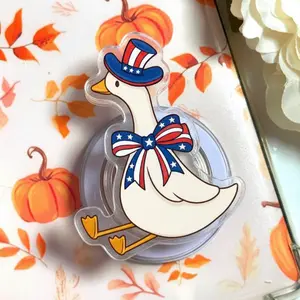 Patriotic Goose MagSafe Phone Grip – Cute USA Duck Magnetic Pop Socket & Kickstand – Red White Blue Phone Accessory