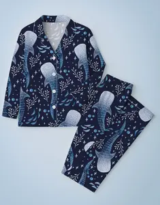 Whale Shark Pajama Set For Women Print Comfy Sleepwear and Loungwear Pjs Printing Top &Bottom Shorts