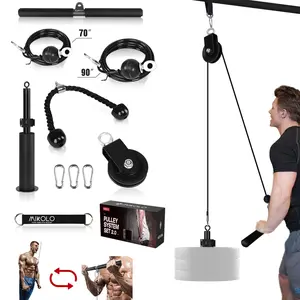 MIKOLO Fitness LAT and Lift Pulley System, Dual Cable Machine(70'' and 90'') with Upgraded Loading Pin for Triceps Pull Down, Biceps Curl, Back, Forearm, Shoulder-Home Gym Equipment(Patent)MIKOLO Outdoorfun