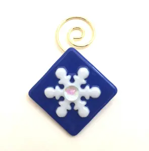 Mini Snowflake Fused Glass Christmas Tree Ornament Decor