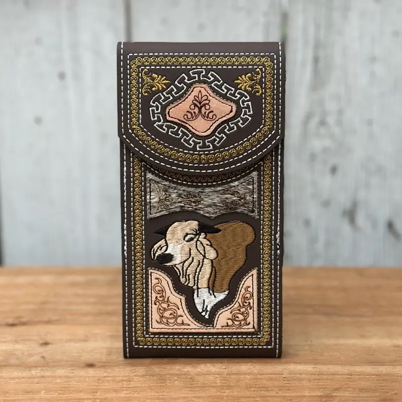 Brown “Toro” Western Leather Phone Holster with Genuine Cowhide | Made in Mexico