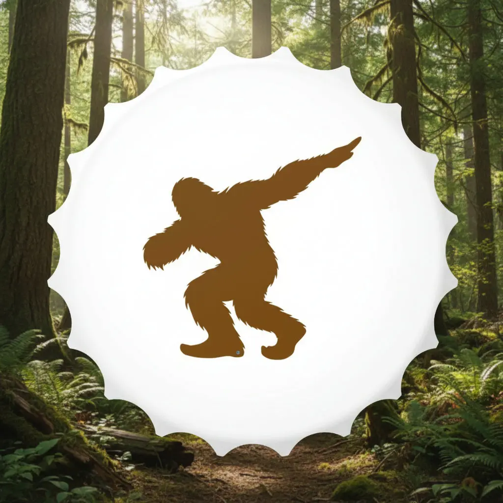 Dabbing Bigfoot Magnetic Dual Bottle Opener Stylish and Durable Metal and Polycarbonate Shell with Two Types of Bottle Cap Openers