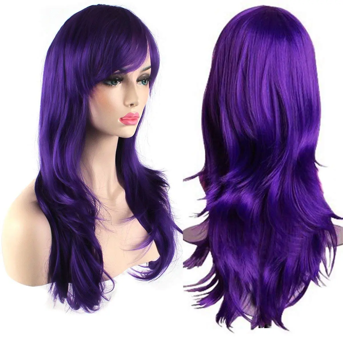 28" 70cm Fashion Wigs Long Wavy Curly Hair Cosplay Wig & Wig Cap Synthetic Hairpieces