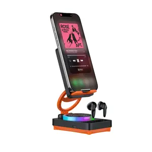 Wireless Bluetooth Speaker and Headset with LED Light, Charger, and Universal Speaker Stand Versatile Portable Desktop Stand for Home, Shower, Travel, Outdoor Use, and Smartphones True Stereo Earphones Audio Equipment speaker bluetooth speakers