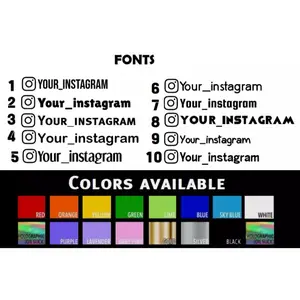 Drift 2x Personalized Instagram Sticker Vinyl Decal - Customizable for IG Username -Design for Car Windows