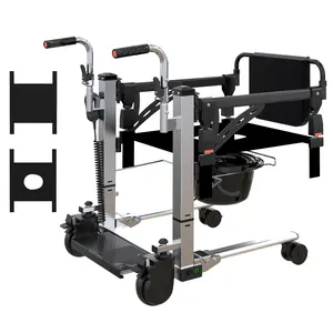 Electric 360° Rotation Lift Chair, 4-in-1 Adjustable Commode Wheelchair with Split Seat