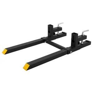 60"4000lbs Clamp on Pallet Forks Heavy Duty Tractor Fork with Adjustable Stabilizer Bar Quick Attach Pallet Fork for Bucket Tractor Loader Skid Steer