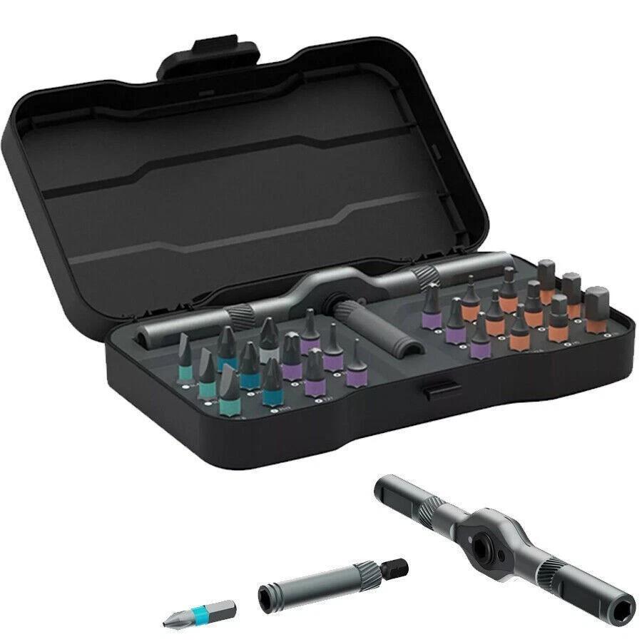 25Pcs 24 in 1 Multifunction Screwdriver Head Set Household Repair Ratchet Wrench
