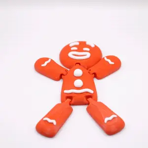 Four (4) Magnetic Gingerbread Man Christmas Tree Articulating-Ornamment-Figurine