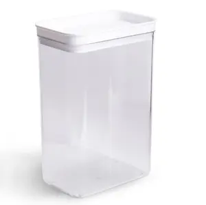 Rectangular Plastic Food Storage Canister - Large - 6.61”W x 4.24”D x 9.8”H