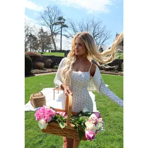 Lynn Floral Pointelle Square Neck Slim Fit Mini Sundress