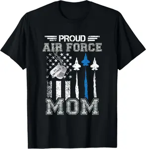 Cotton(pure) Proud Air Force Mom US Air Force Graduation Mom Gifts T-Shirt