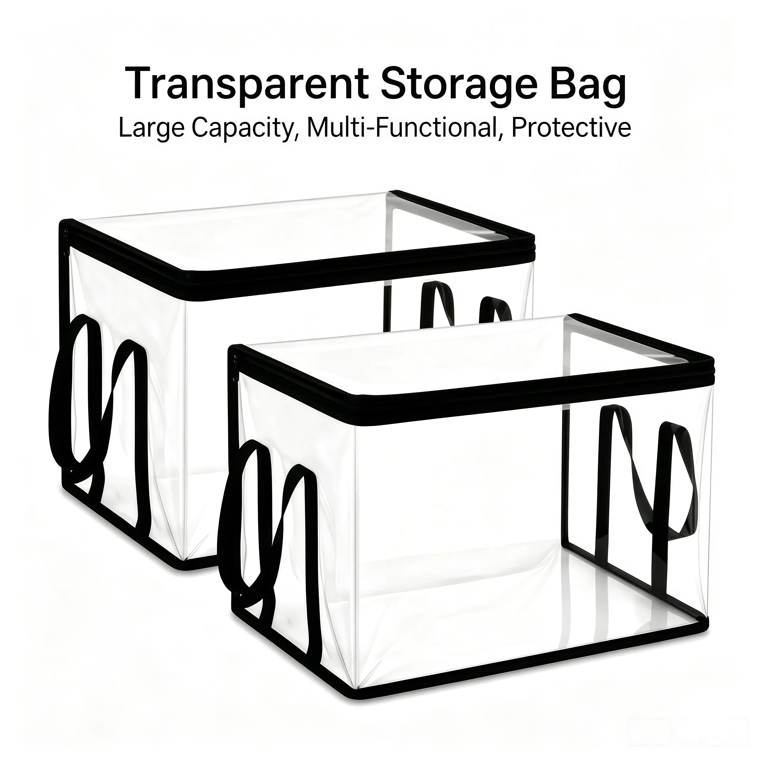 Heavy-Duty Clear Stackable Storage Bags with Zip Top | Sturdy Long Lasting Organizers Game Changer for Holidays, Moving & Travel Use，The Only Organizer You Need This Holiday. Heavy-Duty, Crystal Clear, and Totally Stackable.Say goodbye to flimsy boxes