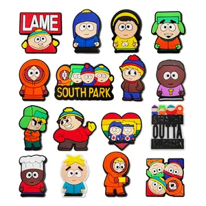 Cartoon Southern Town Boy Croc Shoe Charms for Kids Boys Girls Women Men PVC Wristband Sandals Clog Accessories Party Favor with Dragon and Character Designs