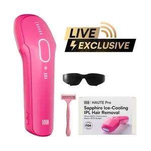 【LIVE EXCLUSIVE】INIA HAUTE Pro Sapphire Ice-Cooling IPL Hair Removal Device – Painless, FDA Cleared, Full Body & Bikini Use, Long-Lasting Results for Women & Men, 2-Year Warranty – Stay Cool & Smooth This Summer