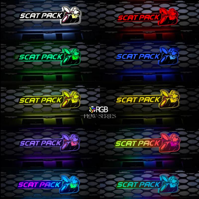 2015-2023 Dodge ScatPack LED Grille Emblem, Full Color (RGB Flow-Series)- Premium Frosted Acrylic Finish