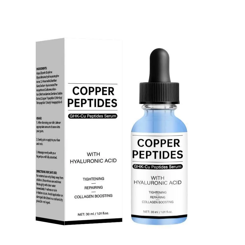 GHK-Cu Peptide Serum with 3-Peptide Complex for Anti-Aging Skin Tightening and Collagen Boosting, Calming Formula Reduces Redness for Smooth, Plump Skin, Serums & Essences, Airless Bottle, 30Ml, Barrier Repair, Sensitive, Fragrance-Free, Long-Lasting, Lig