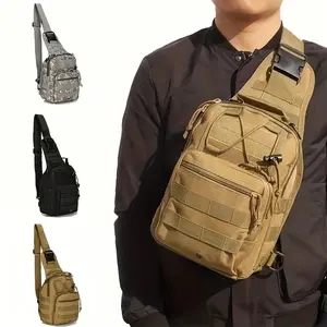 Men's MOLLE Oxford Casual Solid Camo Chest Bag - Crossbody Shoulder Sling Backpack for Mountain Climbing, Camping