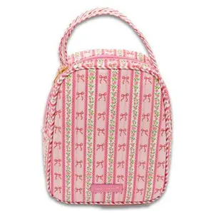 Blush Stripe Quilted Lunch Bag