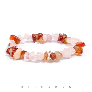[Direct Buy] 1 Count Rose Quartz with Carnelian Chip Bracelet