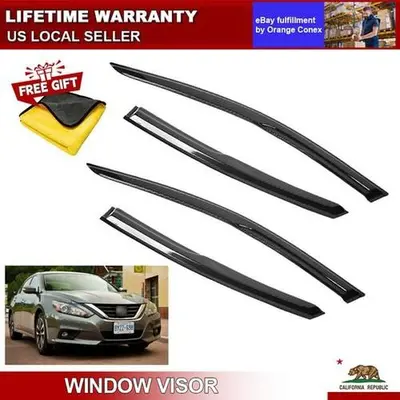 In-Channel Smoke Rain Guard Window Vent Visor For 2013-2018 Nissan Altima Sedan - Foto 5