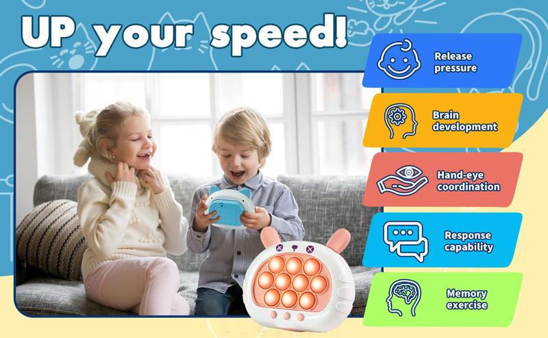 Fast Push Pop Game Toy for Kids – Electronic Puzzle with Lights & Music, Memory Challenge, Multiplayer Mode, Stress Relief Toy for Children