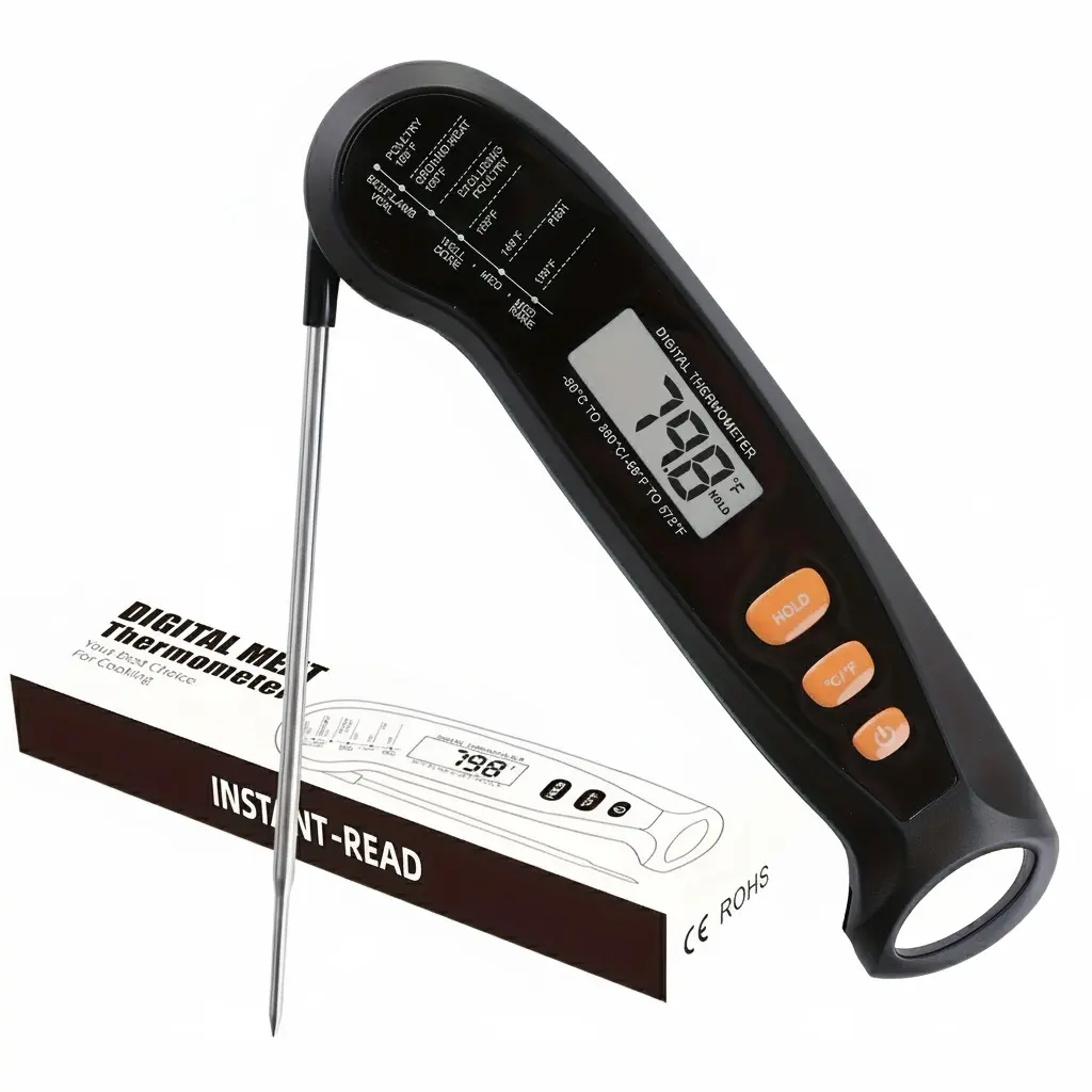 Digital Smart Meat Thermometer - BBQ Essential Instant-Read Kitchen Thermometer with 3s Readout, Backlight, Magnetic, Waterproof, Temperature Guide - Ideal for Steak Grilling, Cooking Gifts for Dad, Labor Day/Halloween Presents, Meat Thermometers, Digital